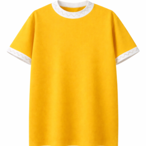 t shirt jaune avec details blancs 3