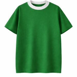 t shirt vert avec col decoratif 1